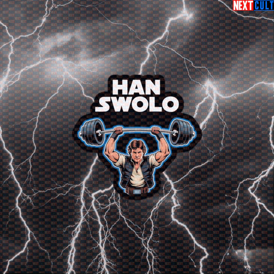 Han Swolo Gym Sticker - Funny Star Wars Workout Decal for Water Bottles, Laptops & Gym Equipment Default Title Films Fitness Gym Star Wars Workout Next Cult Brand