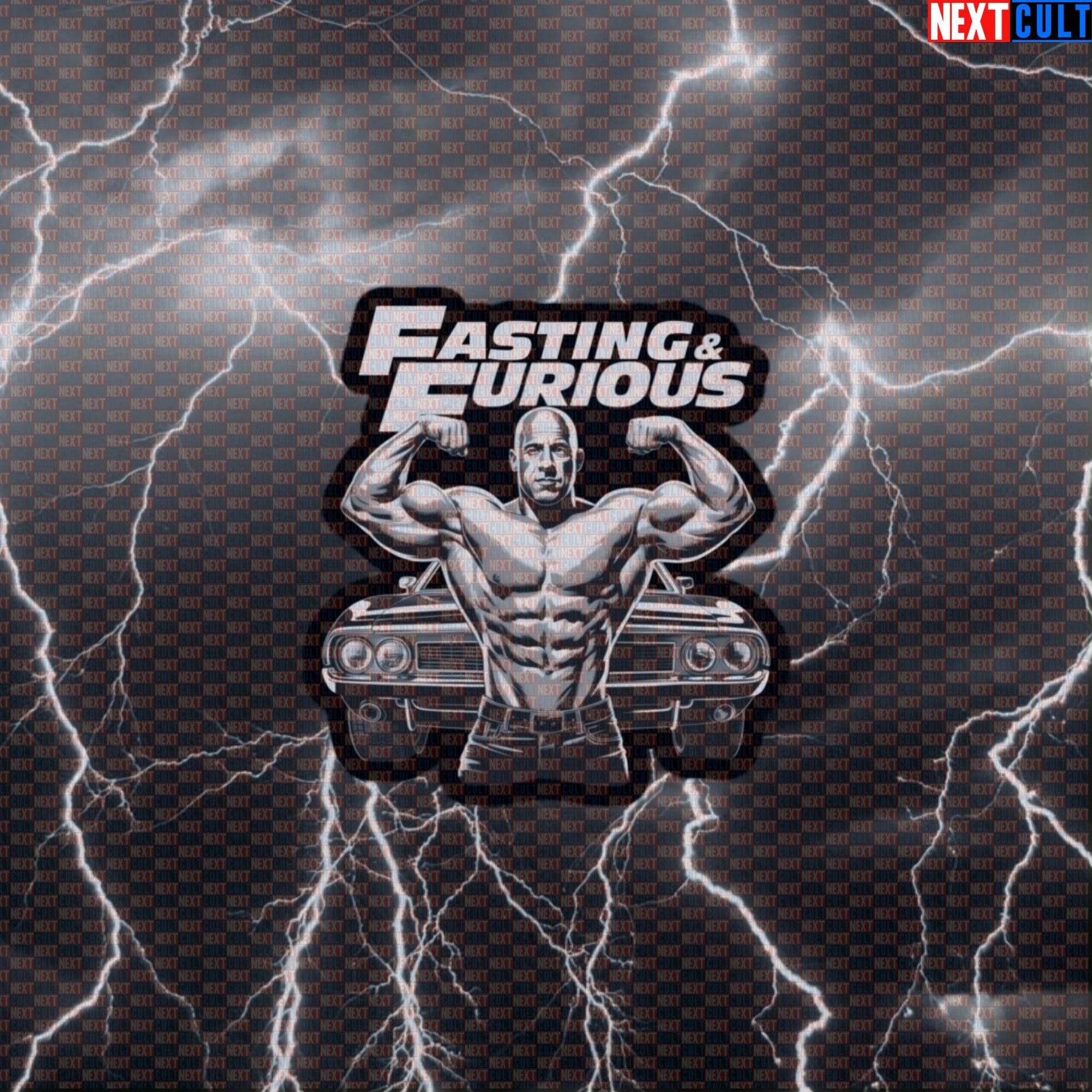 Fasting & Furious Gym Sticker | Funny Vin Diesel Intermittent Fasting Decal Default Title Bodybuilding Fast Food Films Fitness Gym Workout Next Cult Brand