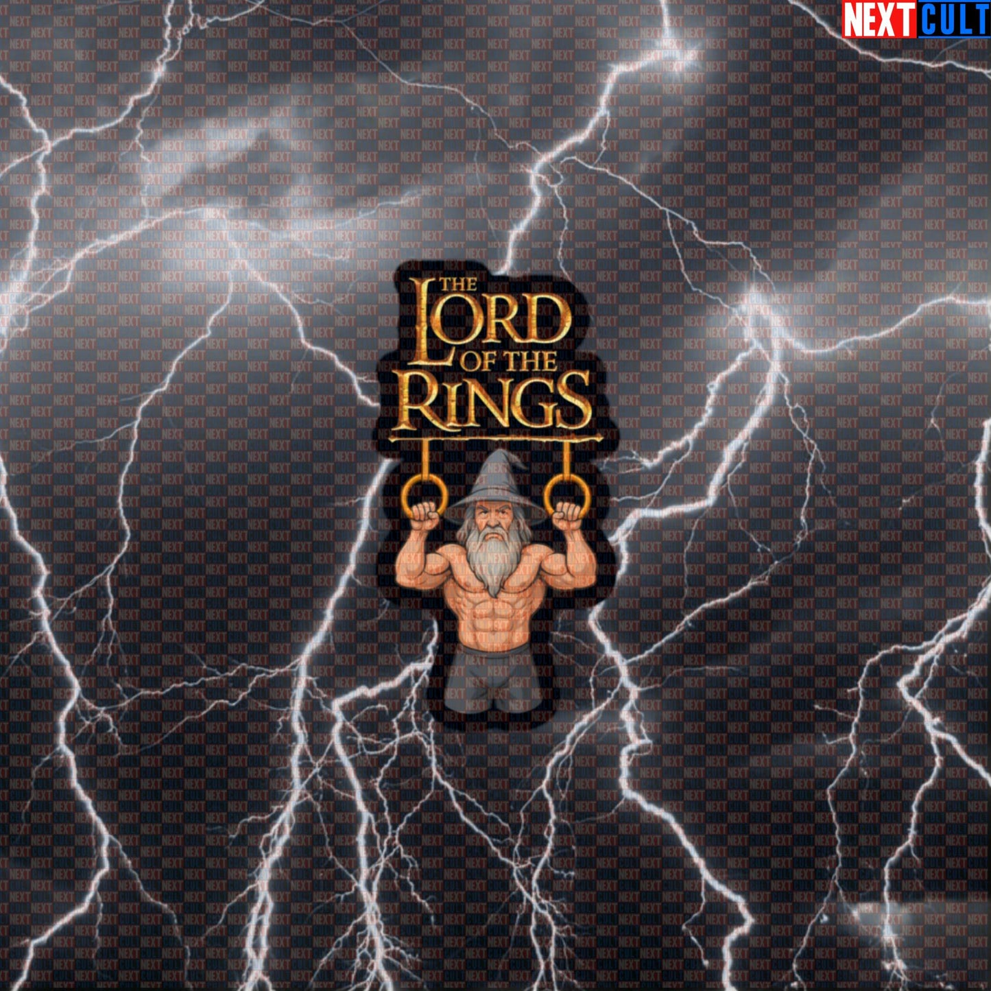 Gandalf Lord of the Calisthenics Rings Funny Gym Sticker | LOTR Workout Decal for Lifters Default Title Books Calisthenics Films Fitness Gym Lord of the Rings Workout Next Cult Brand