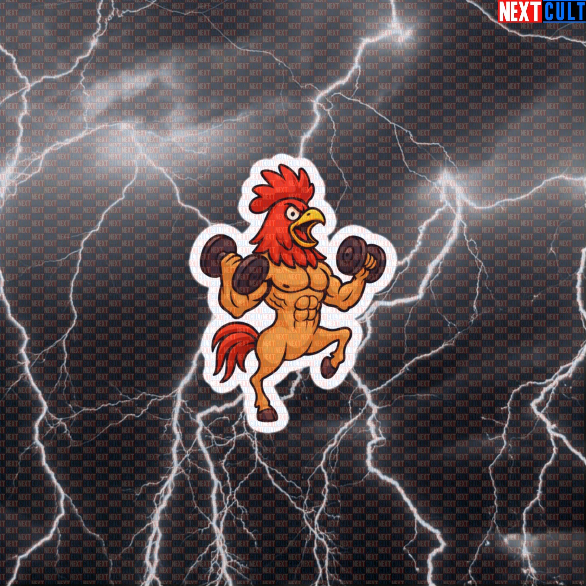 Horsecock Gym Sticker | Funny Horse Rooster Creature Lifting Heavy Weights Decal For Lifters Meme Default Title Bodybuilding Fitness Gym Powerlifting Workout Next Cult Brand