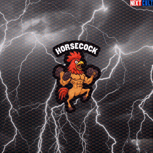 Horsecock Gym Sticker | Funny Horse Rooster Monster Workout Decal For Lifters & Heavy Weight Gainz Default Title Bodybuilding Fitness Gym Powerlifting Workout Next Cult Brand