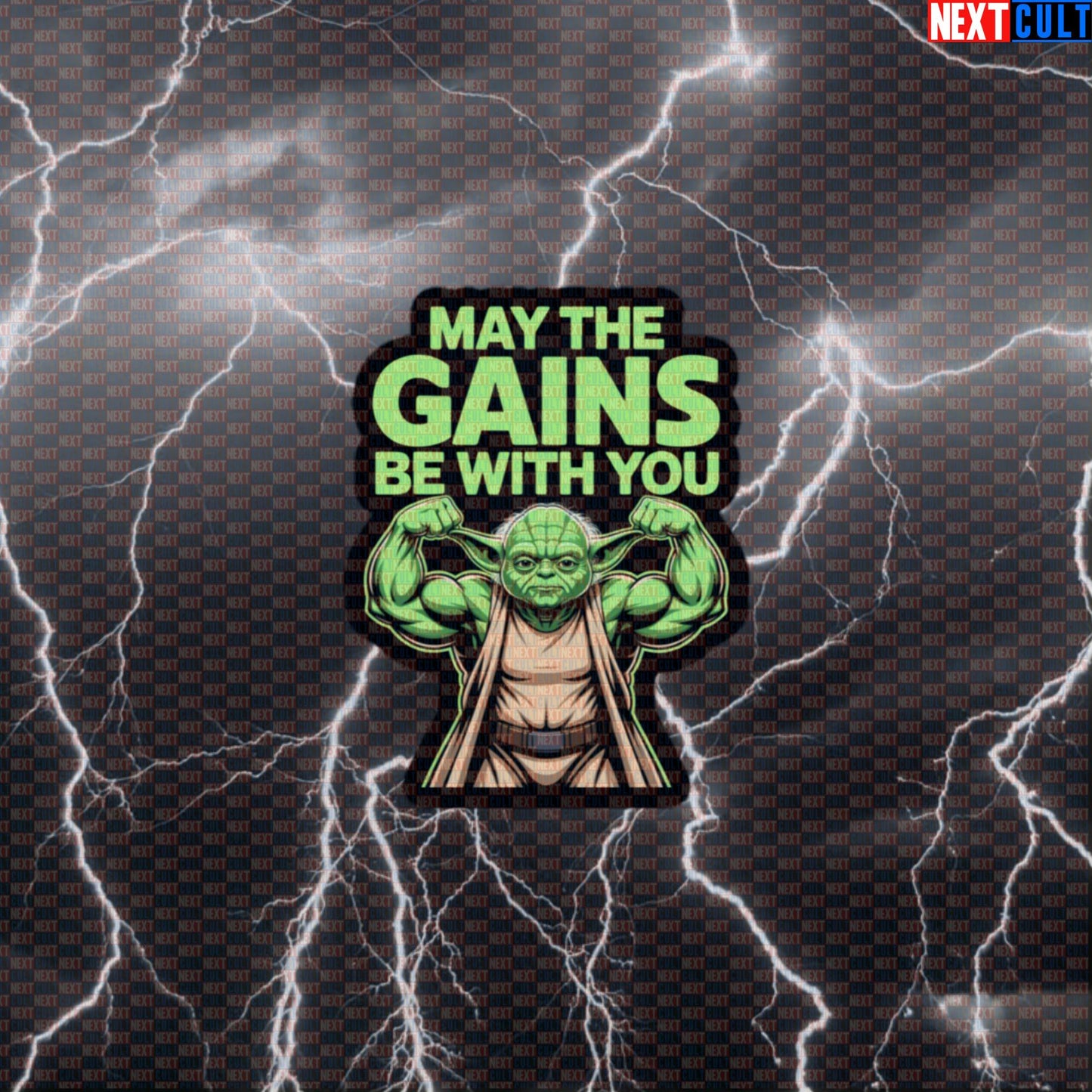May The Gains Be With You Funny Gym Sticker | Yoda Swole Wars Workout Decal Default Title Bodybuilding Films Fitness Gym Star Wars Workout Yoda Next Cult Brand