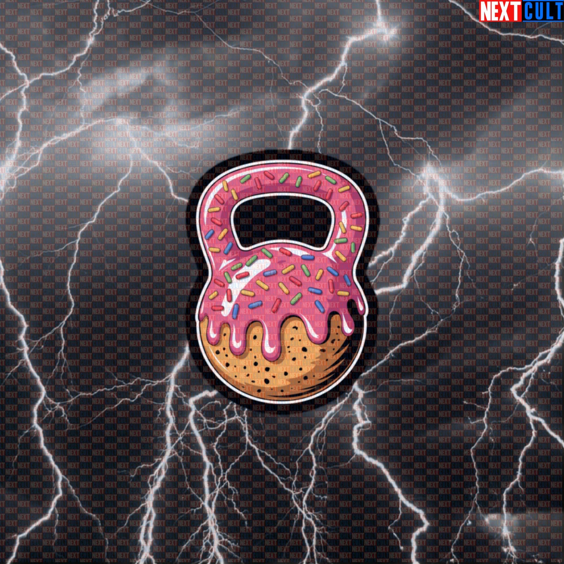 Donut Kettlebell Funny Gym Sticker - Bakery Gains Meme Decal for Water Bottles Default Title Bulking Donuts Fast Food Fitness Gym Kettlebell Workout Next Cult Brand