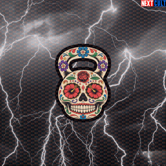 Dia De Los Muertos Kettlebell Funny Gym Sticker - Day of the Dead Workout Decal Art Default Title Dia De Los Muertos Fitness Gym Kettlebell Workout Next Cult Brand