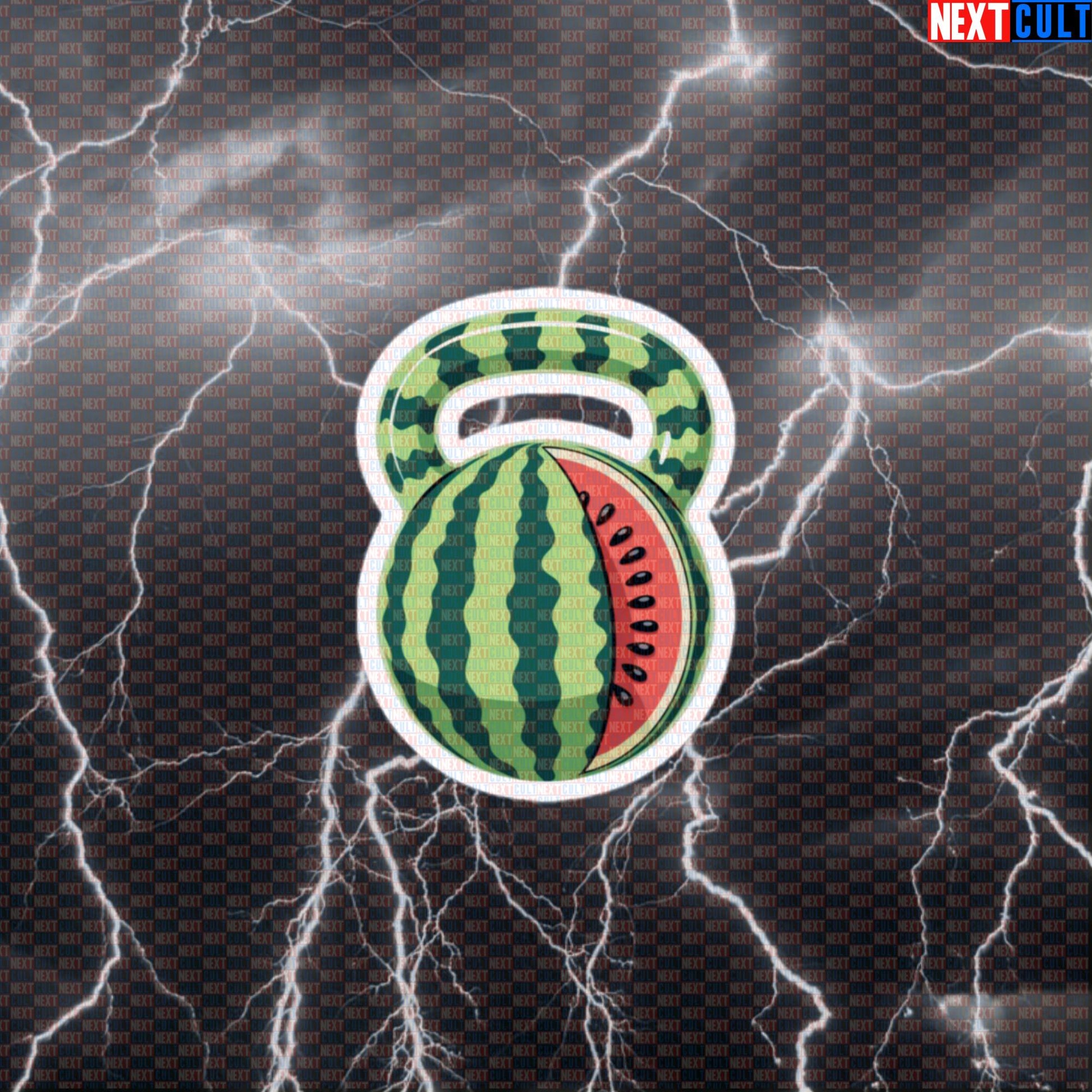 Watermelon Kettlebell Funny Gym Sticker - Fruit Themed Workout Decal for Water Bottles Default Title Fast Food Fitness Gym Kettlebell Workout Next Cult Brand