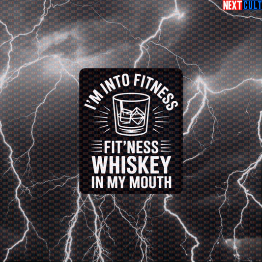 I'm Into Fitness Funny Gym Sticker - Fitness Whiskey Meme Decal for Water Bottles & Yetis Default Title Stickers Fitness Gym Workout Next Cult Brand