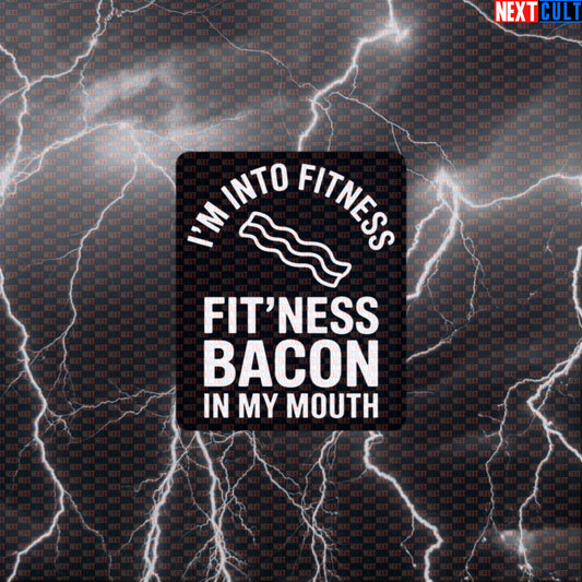 I'm Into Fitness Funny Gym Sticker - Fitness Bacon Meme Decal for Water Bottles & Lunchboxes Default Title Stickers Bulking Fast Food Fitness Gym Workout Next Cult Brand