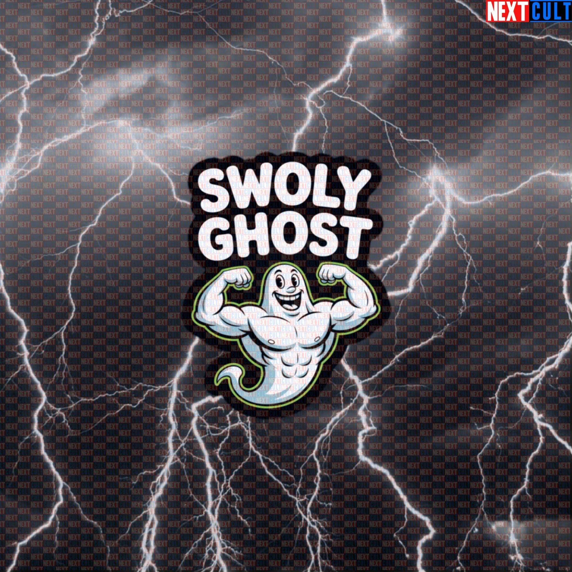 Swoly Ghost Funny Gym Sticker - Halloween Swole Meme Decal for Water Bottles & Gym Gear Default Title Bodybuilding Fitness Gym Halloween Workout Next Cult Brand