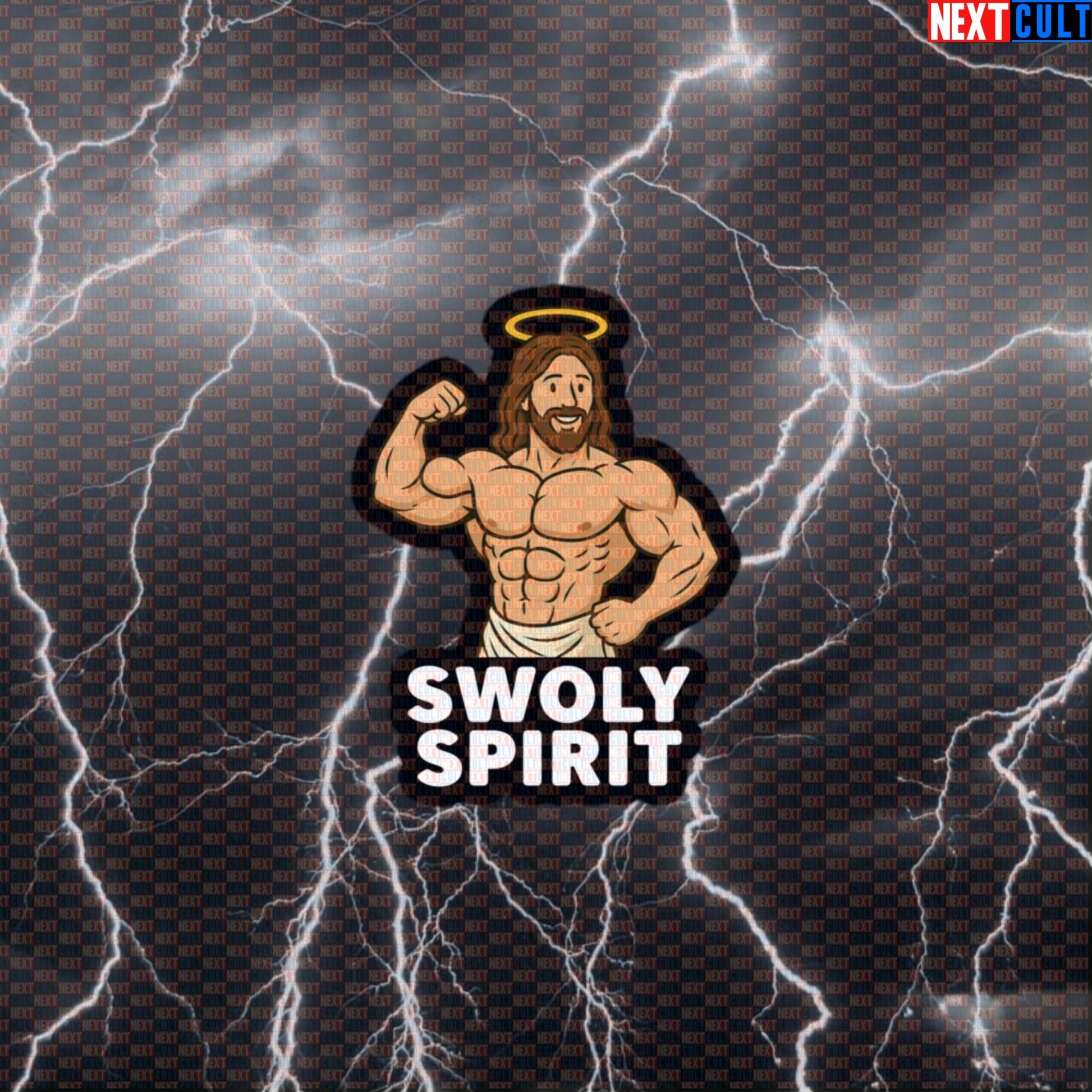 Swoly Spirit Jesus Bodybuilder Decal | Funny Gym Sticker for Lifters Default Title Bodybuilding Easter Fitness Gym Jesus Workout Next Cult Brand