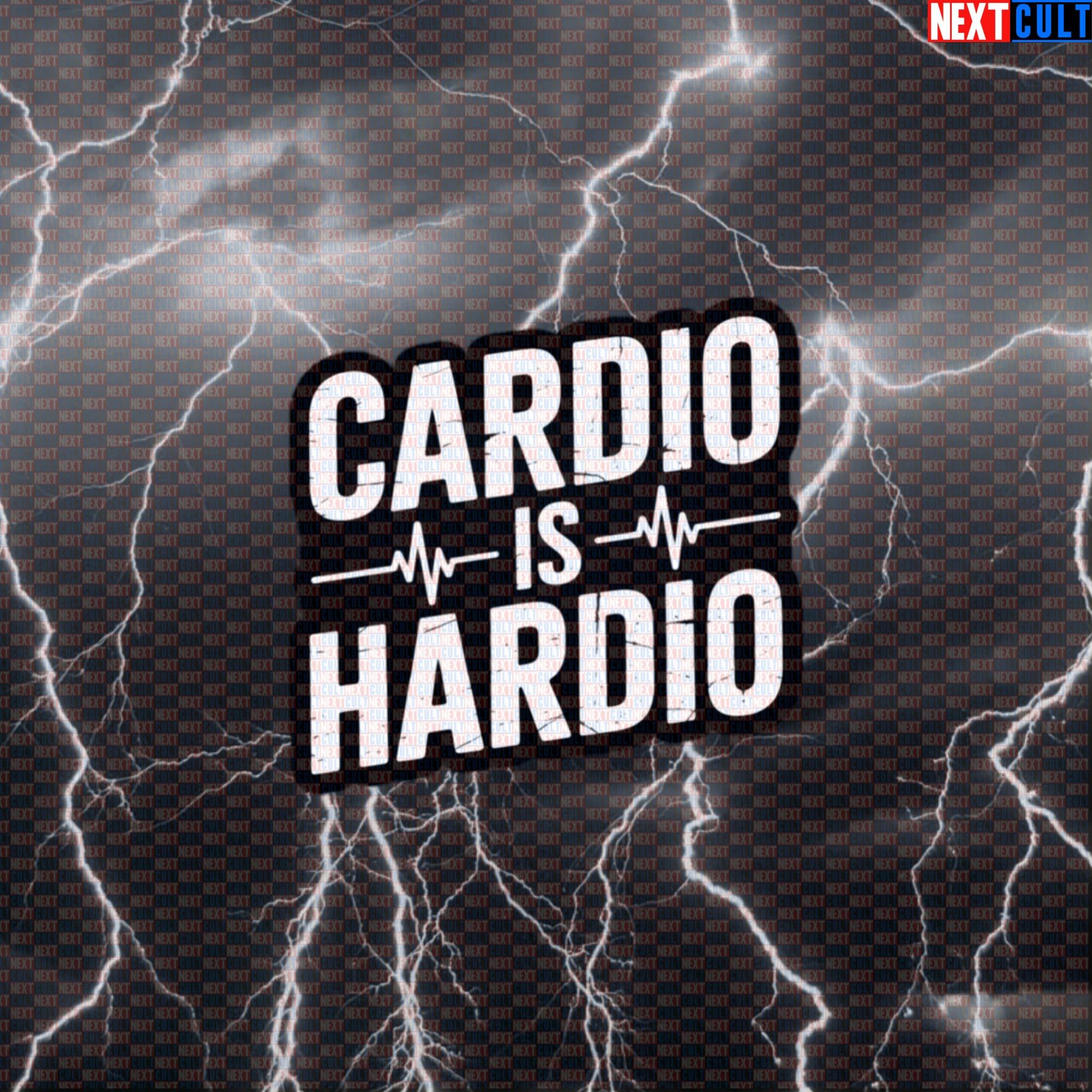 Cardio Is Hardio Funny Gym Sticker - Workout Meme Decal for Water Bottles & Gym Equipment Default Title Stickers Cardio Fitness Gym Workout Next Cult Brand