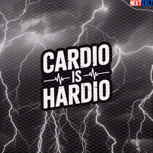 Cardio Is Hardio Funny Gym Sticker - Workout Meme Decal for Water Bottles & Gym Equipment Default Title Stickers Cardio Fitness Gym Workout Next Cult Brand