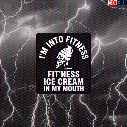 I'm Into Fitness Funny Gym Sticker - Fitness Ice Cream Meme Decal for Shakers & Gym Bags Default Title Stickers Fast Food Fitness Gym Workout Next Cult Brand