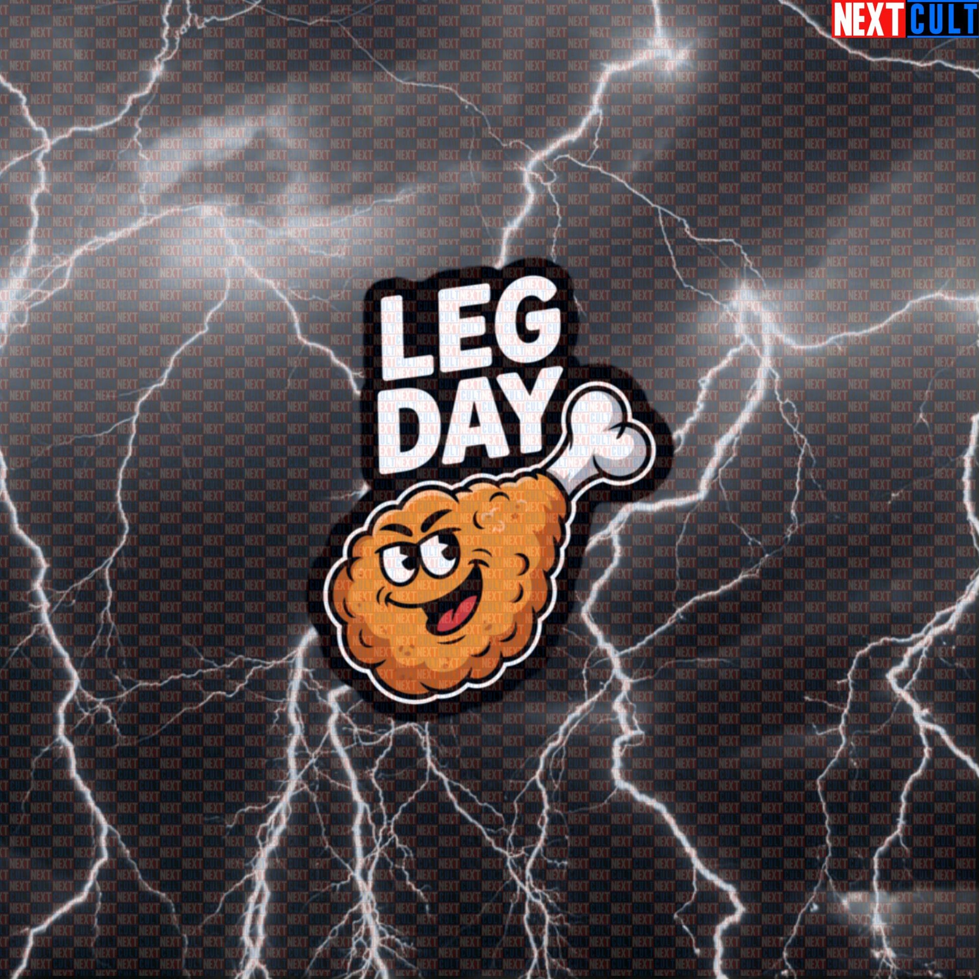 Fried Chicken Gains Funny Gym Sticker - Thanksgiving Leg Day Meme Decal for Gym Gear Default Title Stickers Fast Food Fitness Gym Leg Day Thanksgiving Workout Next Cult Brand