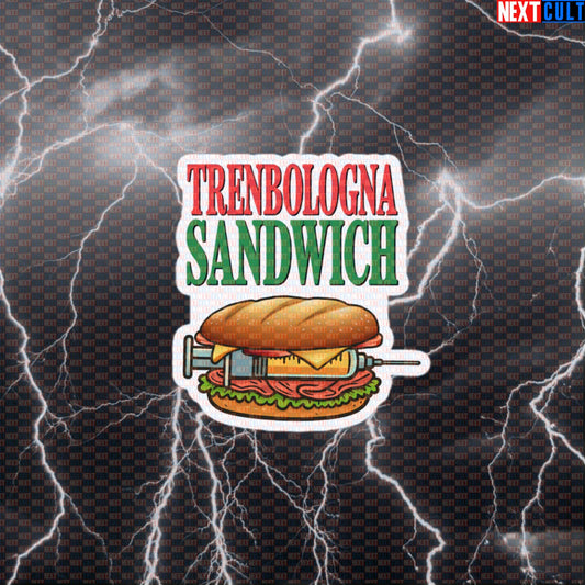 Trenbologna Sandwich Funny Gym Sticker | Not Natty Italian Sub Bodybuilding Meme Decal Default Title Stickers Bodybuilding Fast Food Fitness Gym Steroids Workout Next Cult Brand