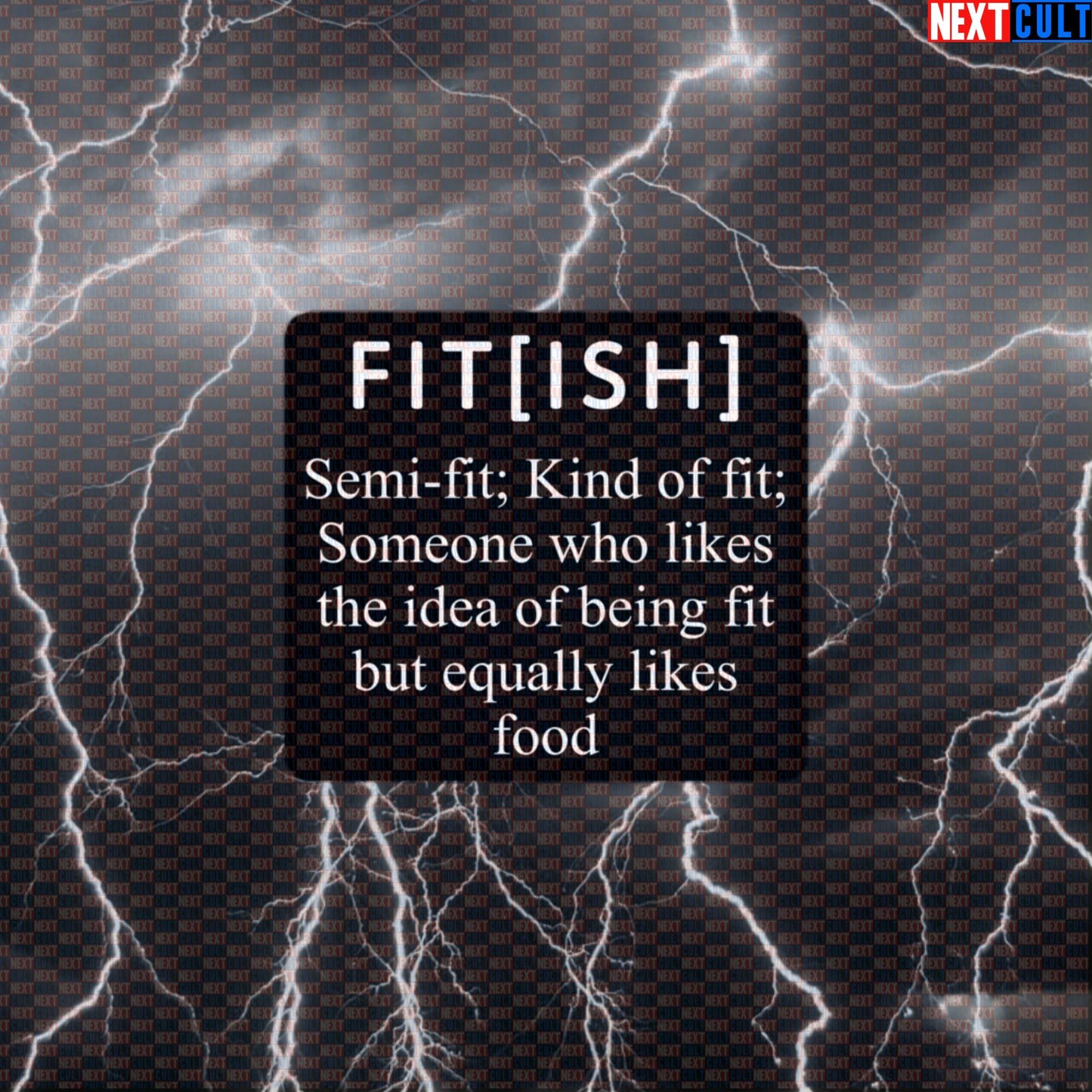 Fitish Definition Funny Gym Sticker - Semi Fit Kind Of Fit Gym Meme Decal for Water Bottles Default Title Stickers Fitness Gym Workout Next Cult Brand
