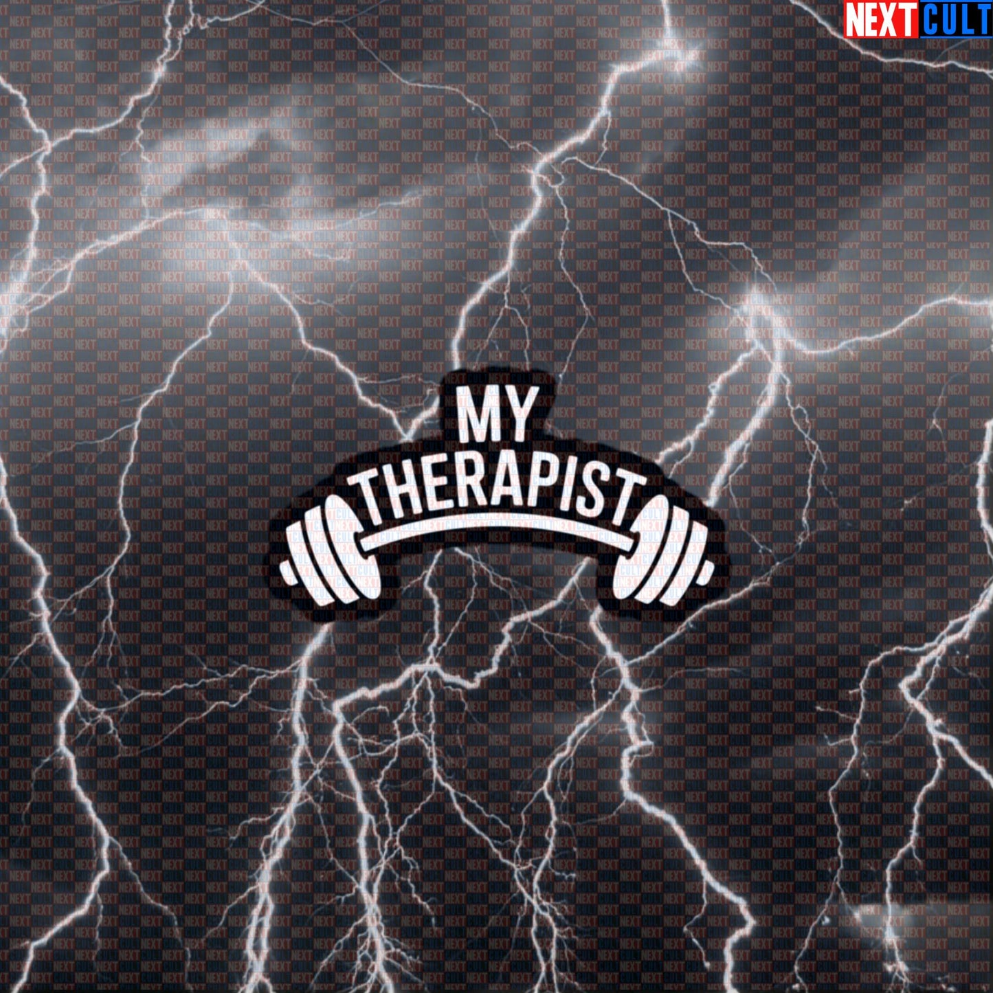 My Therapist Says Lift More Funny Gym Sticker - Gym Therapy Meme Decal for Water Bottles & Gym Bags Default Title Stickers Bodybuilding Fitness Gym Powerlifting Workout Next Cult Brand