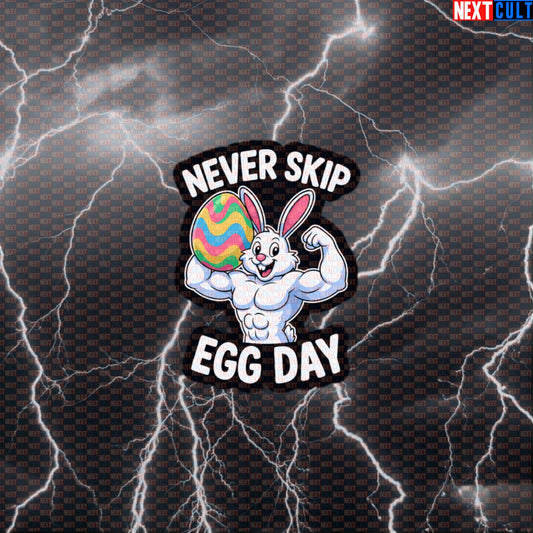 Never Skip Egg Day Funny Gym Sticker | Swole Bunny Easter Workout Decal for Lifters Default Title Bodybuilding Easter Fitness Gym Workout Next Cult Brand