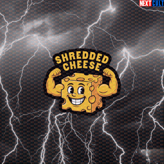 Shredded Cheese Funny Gym Sticker - Muscle Meme Decal for Water Bottles & Gym Locker Default Title Bodybuilding Fast Food Fitness Gym Workout Next Cult Brand
