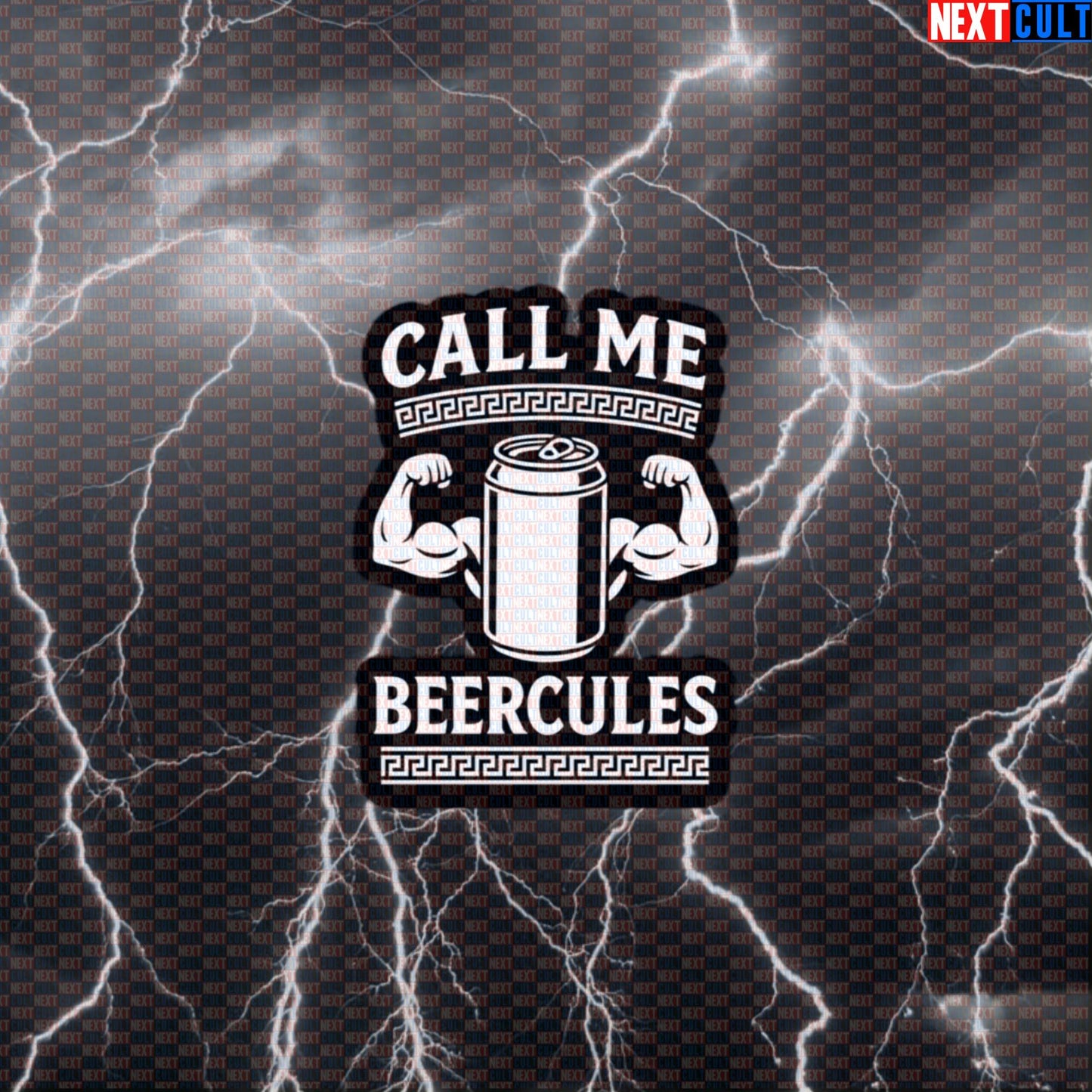 Call Me Beercules Funny Gym Sticker | Greek Mythology Decal for Lifters & Gymbros Default Title Ancient Greece Beer Bodybuilding Fitness Gym Workout Next Cult Brand