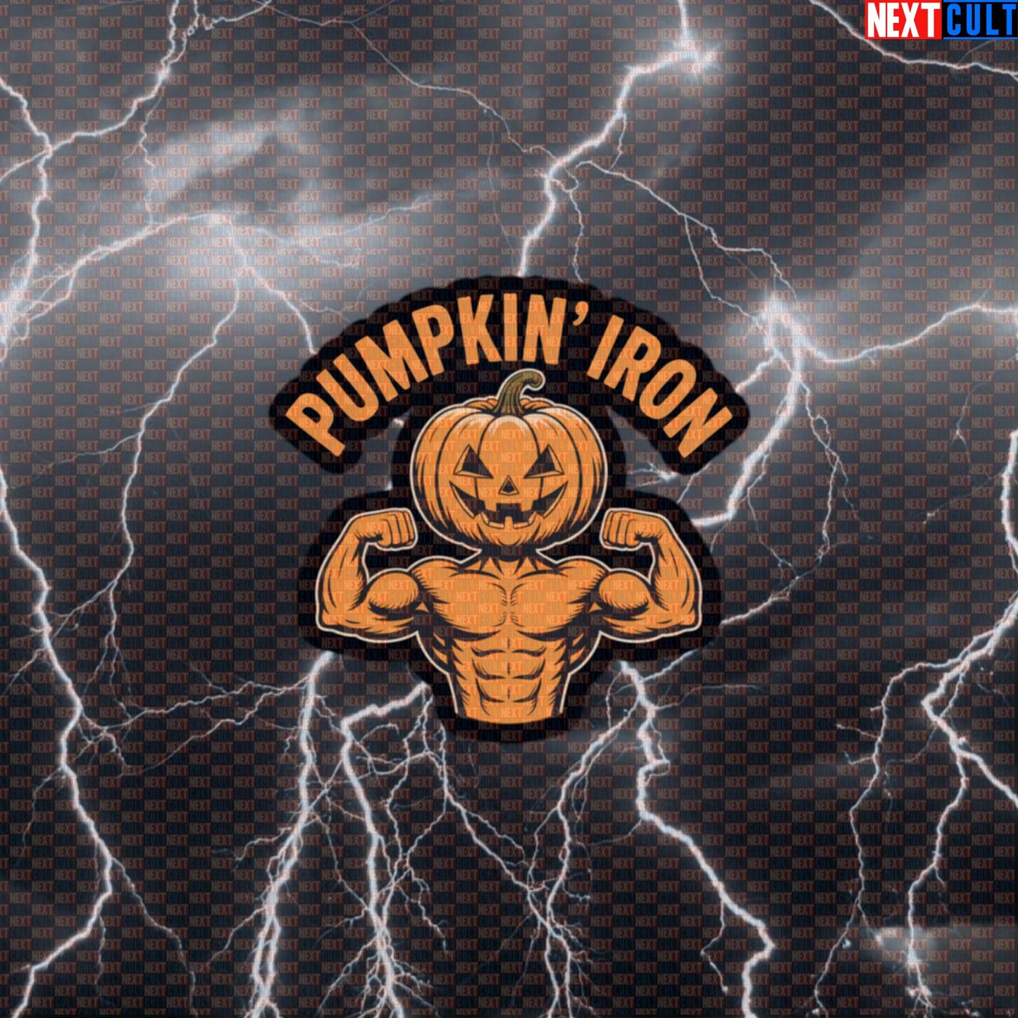 Pumpkin Iron Funny Gym Sticker - Halloween Lifting Meme Decal for Water Bottles & Gym Gear Default Title Bodybuilding Fitness Gym Halloween Workout Next Cult Brand