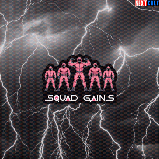 Squad Gains Funny Gym Sticker - Squid Game Gym Meme Decal for Water Bottles & Gym Bags Default Title Bodybuilding Fitness Gym Squid Game TV Workout Next Cult Brand