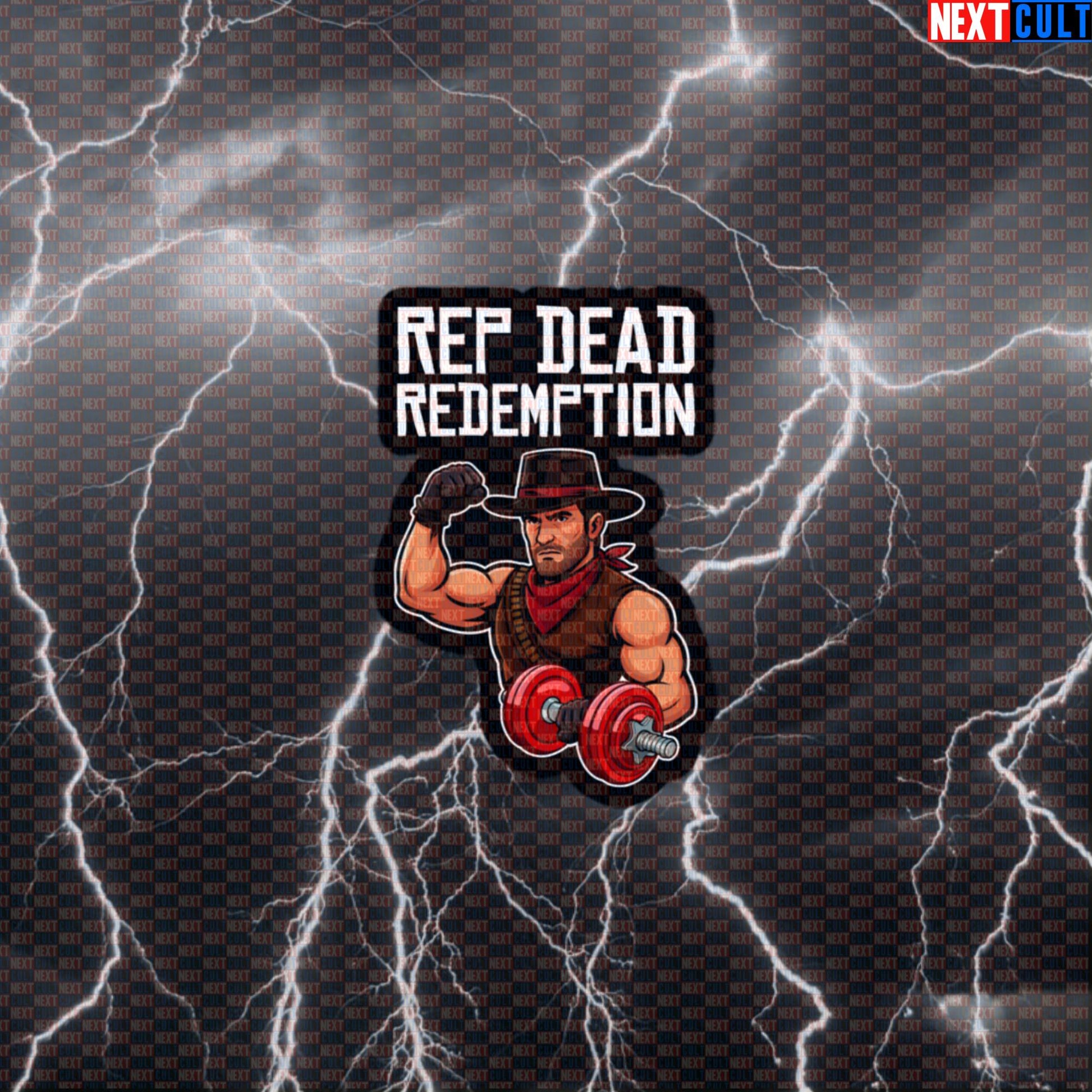 Rep Dead Redemption Swole Cowboy Gym Sticker | Funny Arthur Morgan Workout Decal Default Title Bodybuilding Fitness Gym Video Games Workout Next Cult Brand