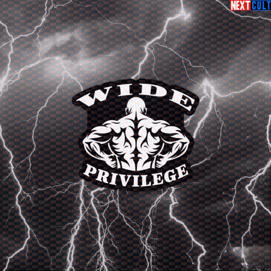 Wide Privilege Funny Gym Sticker - Wide Back Meme Decal for Water Bottles & Gym Gear Default Title Bodybuilding Fitness Gym Workout Next Cult Brand