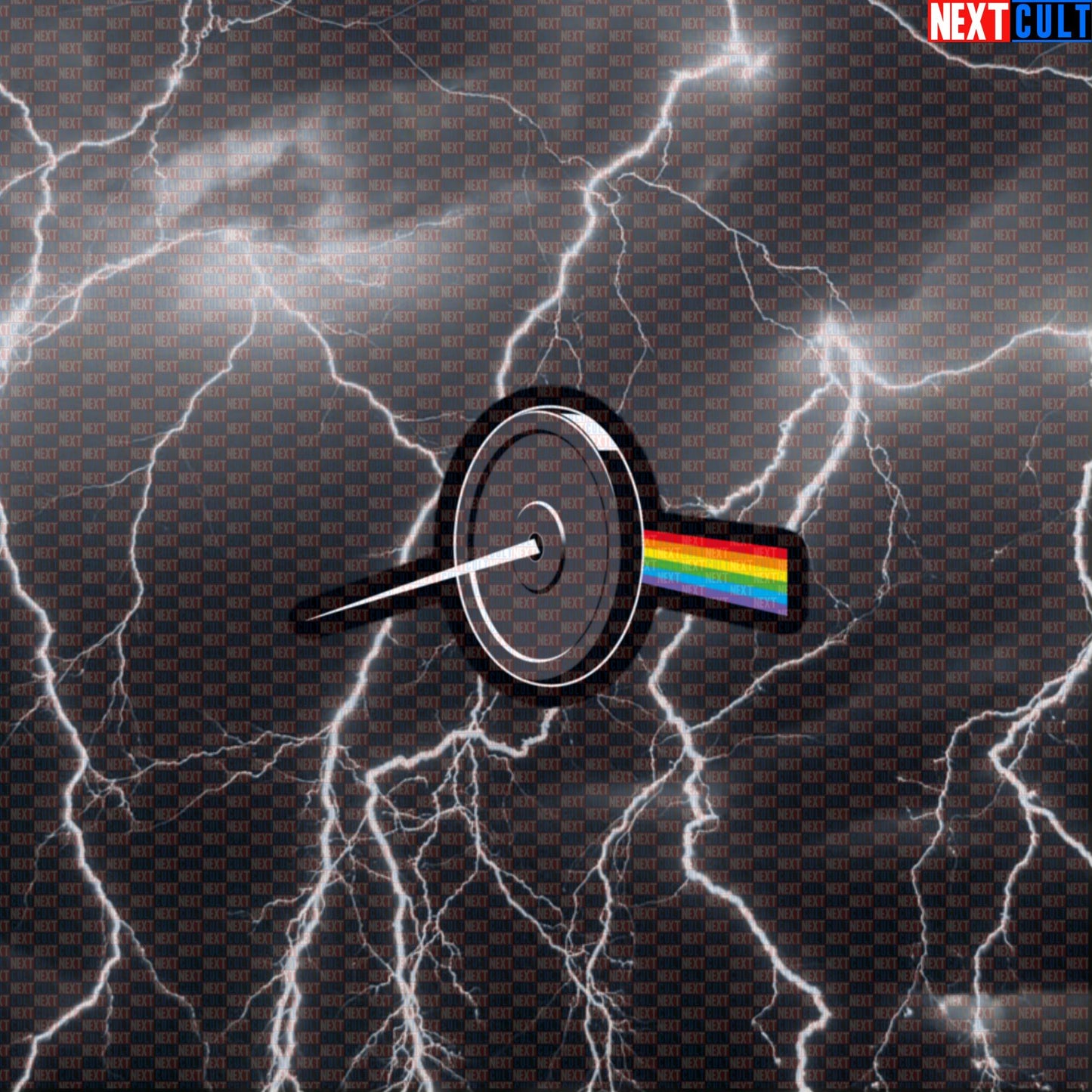 The Dark Side of the Weights Parody Sticker | Funny Gym Decal for Lifters Default Title Bodybuilding Fitness Gym Pink Floyd Powerlifting Rock Music Workout Next Cult Brand