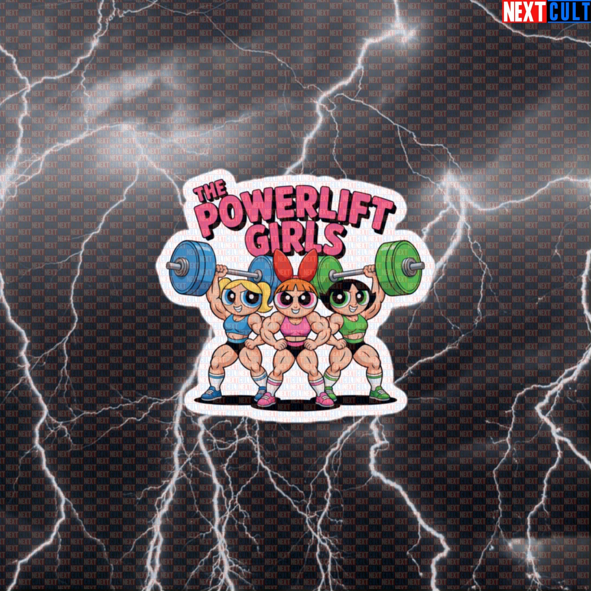 The Powerlift Girls Funny Gym Sticker - Gym Girl Superhero Cartoon Decal for Gym Gear Default Title Fitness Gym Powerlifting TV Workout Next Cult Brand