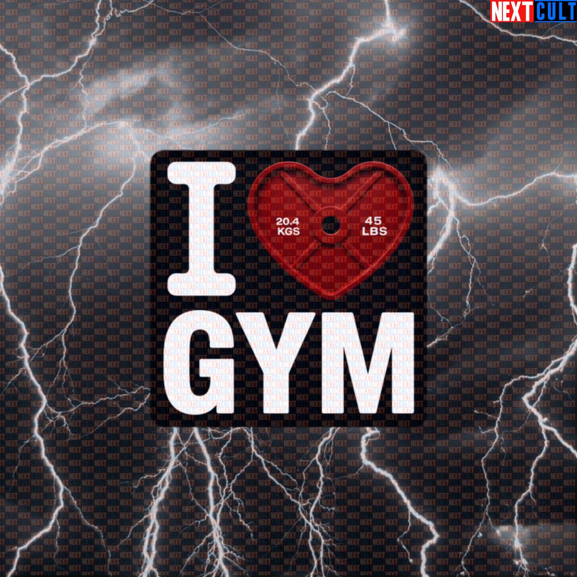 I Love Gym Valentine's Sticker | Funny Heart Weight Plate Decal for Gym Lovers & Lifters Default Title Bodybuilding Fitness Gym Powerlifting Valentine's Day Workout Next Cult Brand