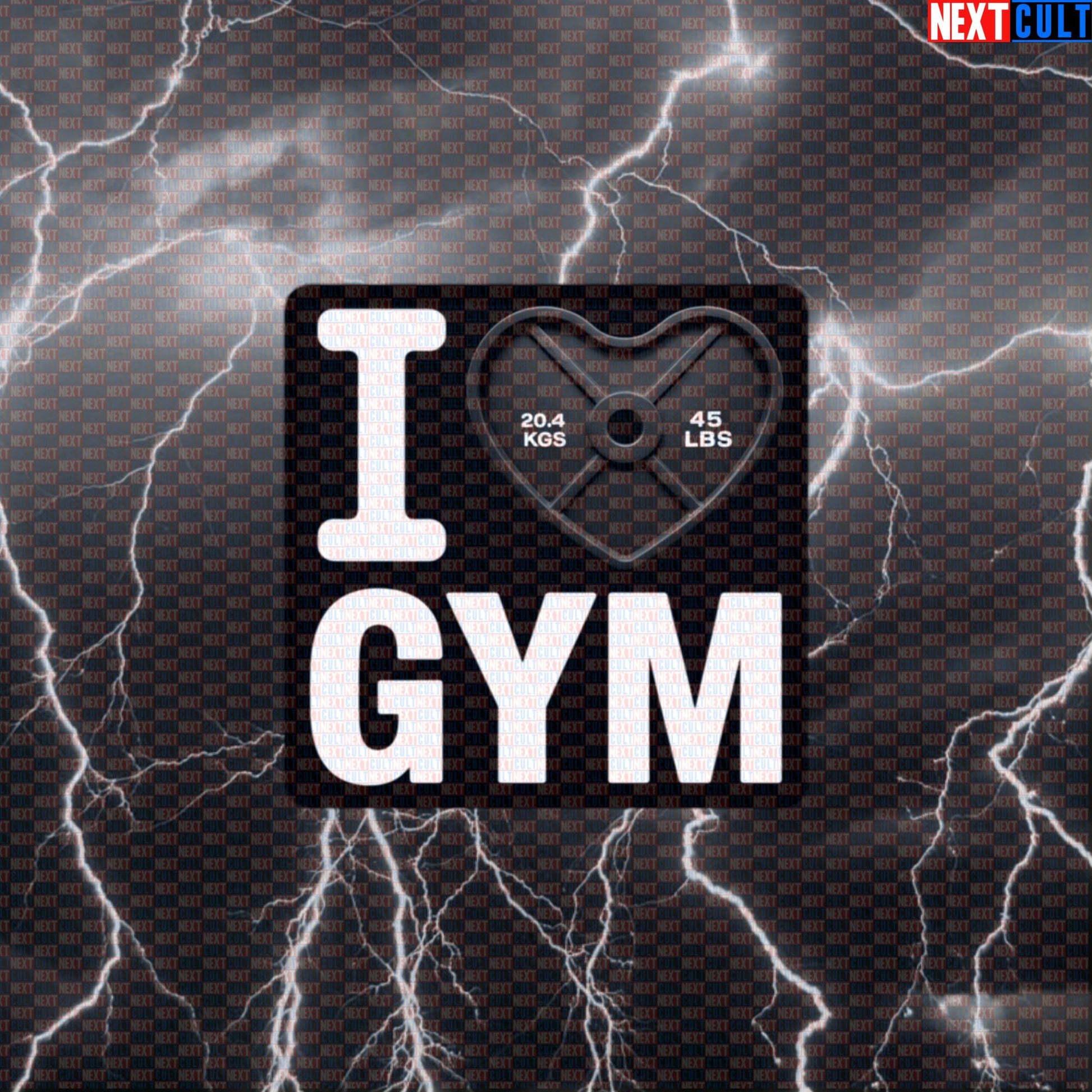 I Love Gym Valentine's Decal | Heart Weight Plate Funny Gym Sticker For Lifters Default Title Bodybuilding Fitness Gym Powerlifting Valentine's Day Workout Next Cult Brand
