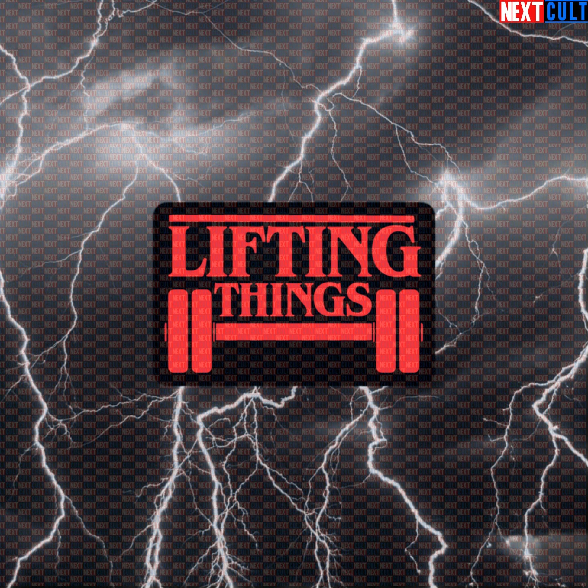 Stranger Gains Funny Gym Sticker - Lifting Things Getting Gains Meme Decal for Gym Gear Default Title Bodybuilding Fitness Gym Halloween Powerlifting Stranger Things TV Workout Next Cult Brand