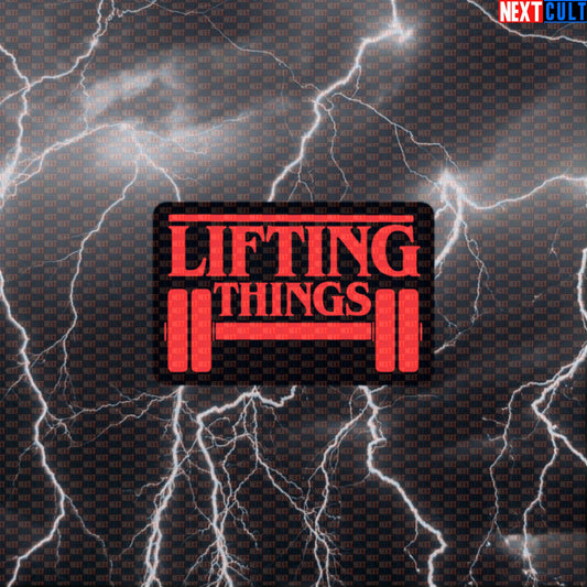Stranger Gains Funny Gym Sticker - Lifting Things Getting Gains Meme Decal for Gym Gear Default Title Bodybuilding Fitness Gym Halloween Powerlifting Stranger Things TV Workout Next Cult Brand