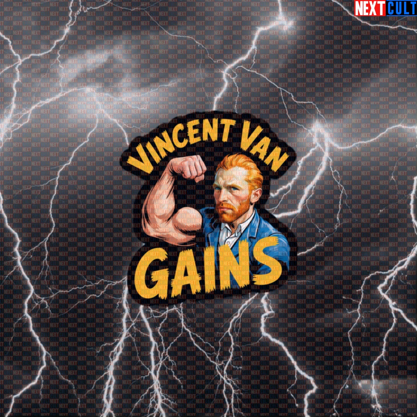 Vincent van Gains Funny Gym Sticker - Gym is Art Meme Decal for Water Bottles & Gear Default Title Art Bodybuilding Fitness Gym Workout Next Cult Brand
