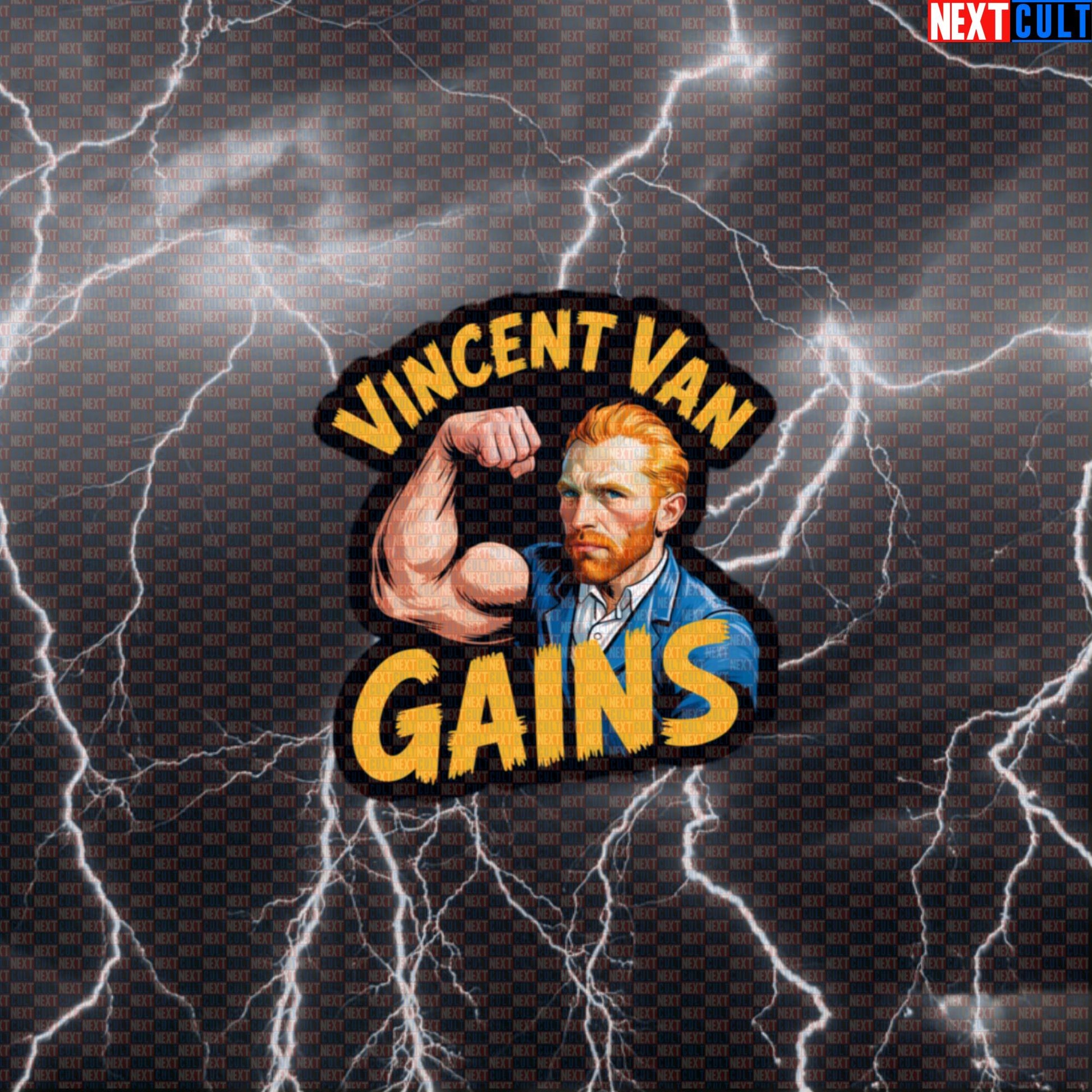 Vincent van Gains Funny Gym Sticker - Gym is Art Meme Decal for Water Bottles & Gear Default Title Art Bodybuilding Fitness Gym Workout Next Cult Brand