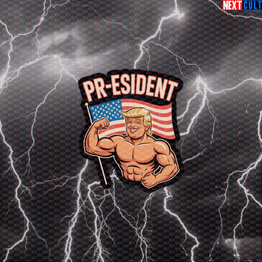 Funny Patriotic Donald Trump PR-Esident Gym Sticker - 4th of July Workout Decal for Gym Gear Default Title 4th of July Bodybuilding Donald Trump Fitness Gym Powerlifting Workout Next Cult Brand