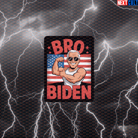 Bro Biden Patriotic Funny Gym Sticker - Gymbro USA Meme Decal for Water Bottles & Gym Gear Default Title 4th of July Bodybuilding Fitness Gym Joe Biden Workout Next Cult Brand