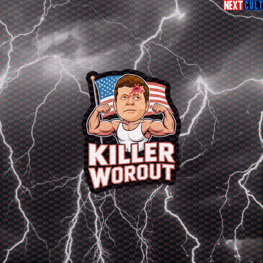 Funny Patriotic Gym Sticker - Killer Workout JFK Meme Decal for Water Bottles & Gym Gear Default Title 4th of July Bodybuilding Fitness Gym Halloween JFK Powerlifting Workout Next Cult Brand