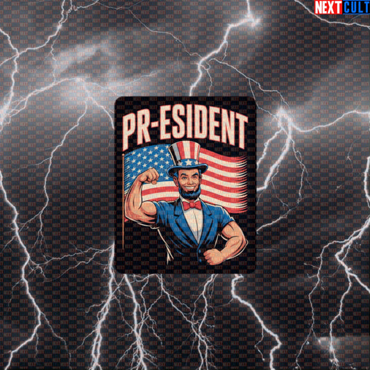 Funny Patriotic Gym Sticker - Abraham Lincoln PRs Workout Decal for 4th of July Gym Gear Default Title 4th of July Abraham Lincoln Bodybuilding Fitness Gym Powerlifting Workout Next Cult Brand