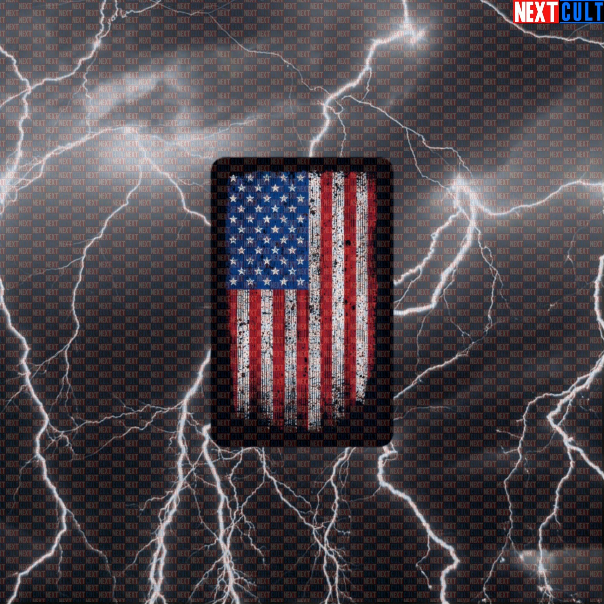 Distressed American Flag Funny Gym Sticker - Patriotic Workout Decal for Water Bottles & Gym Gear Default Title Stickers 4th of July Fitness Gym Workout Next Cult Brand