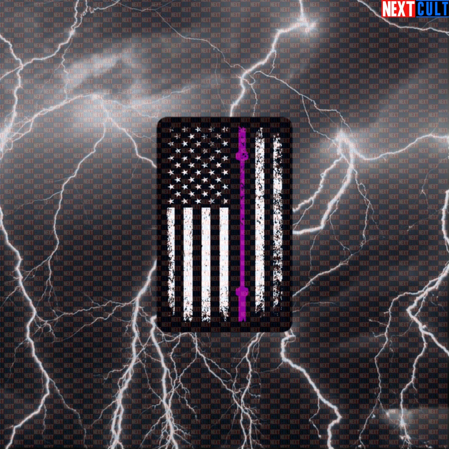 Thin Purple Line Barbell Flag Decal Sticker | Patriotic Gym Sticker for Lifters & Dispatchers Default Title Stickers 4th of July Fitness Gym Powerlifting Workout Next Cult Brand
