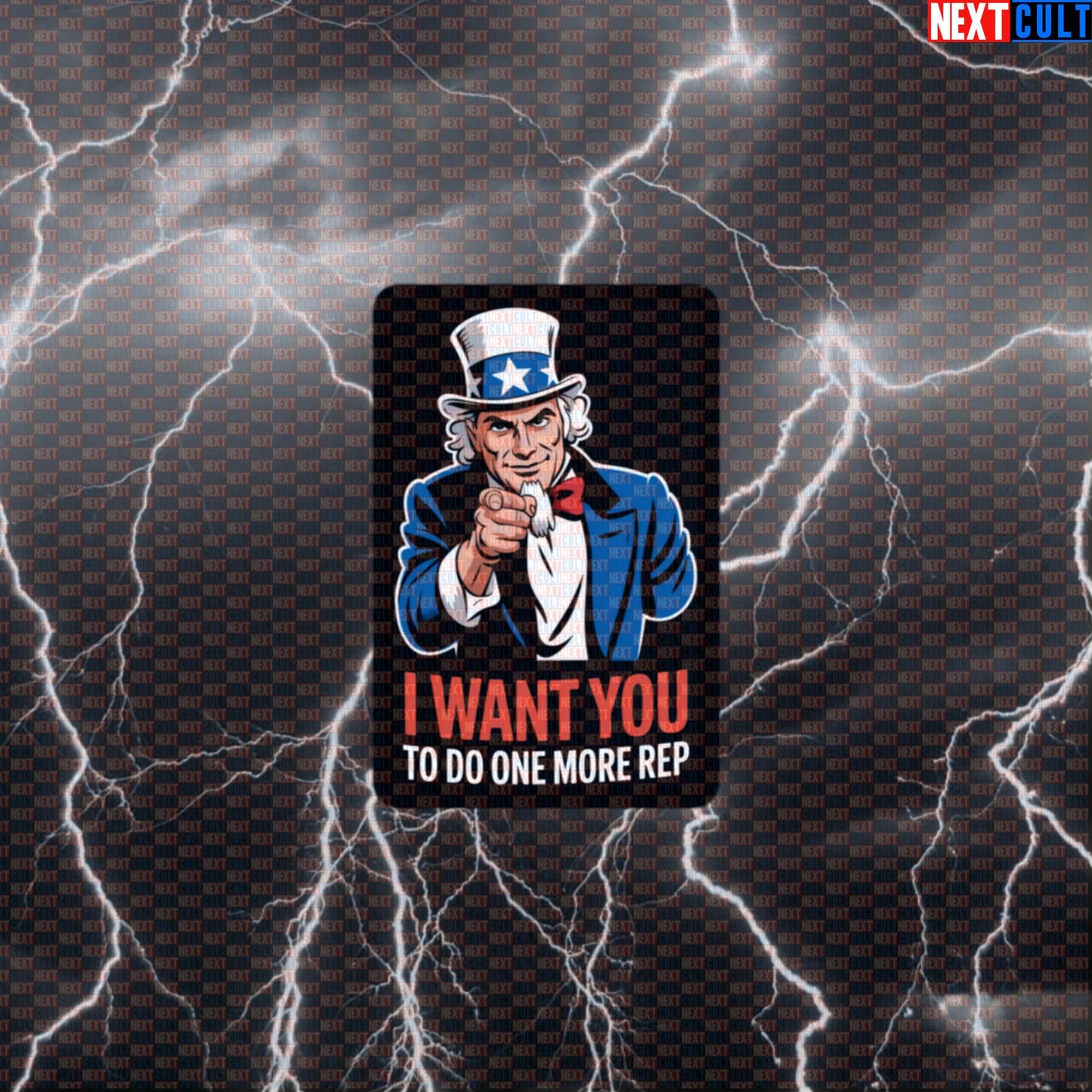 I Want You To Do One More Rep Funny Gym Sticker - Uncle Sam Patriotic Workout Decal Default Title 4th of July Bodybuilding Fitness Gym Uncle Sam Workout Next Cult Brand