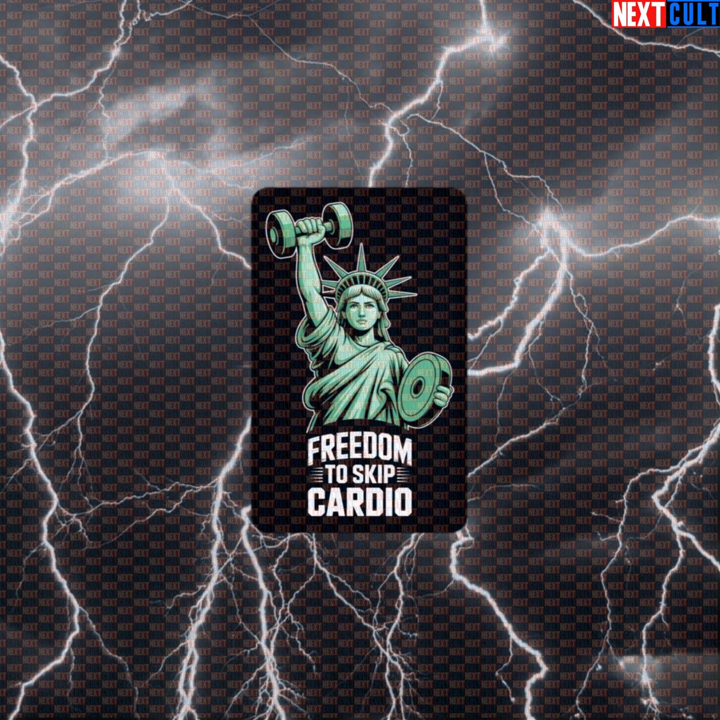 Freedom To Skip Cardio Patriotic Gym Sticker - Funny Statue of Liberty Workout Decal Default Title 4th of July Cardio Fitness Gym Statue of Liberty Workout Next Cult Brand