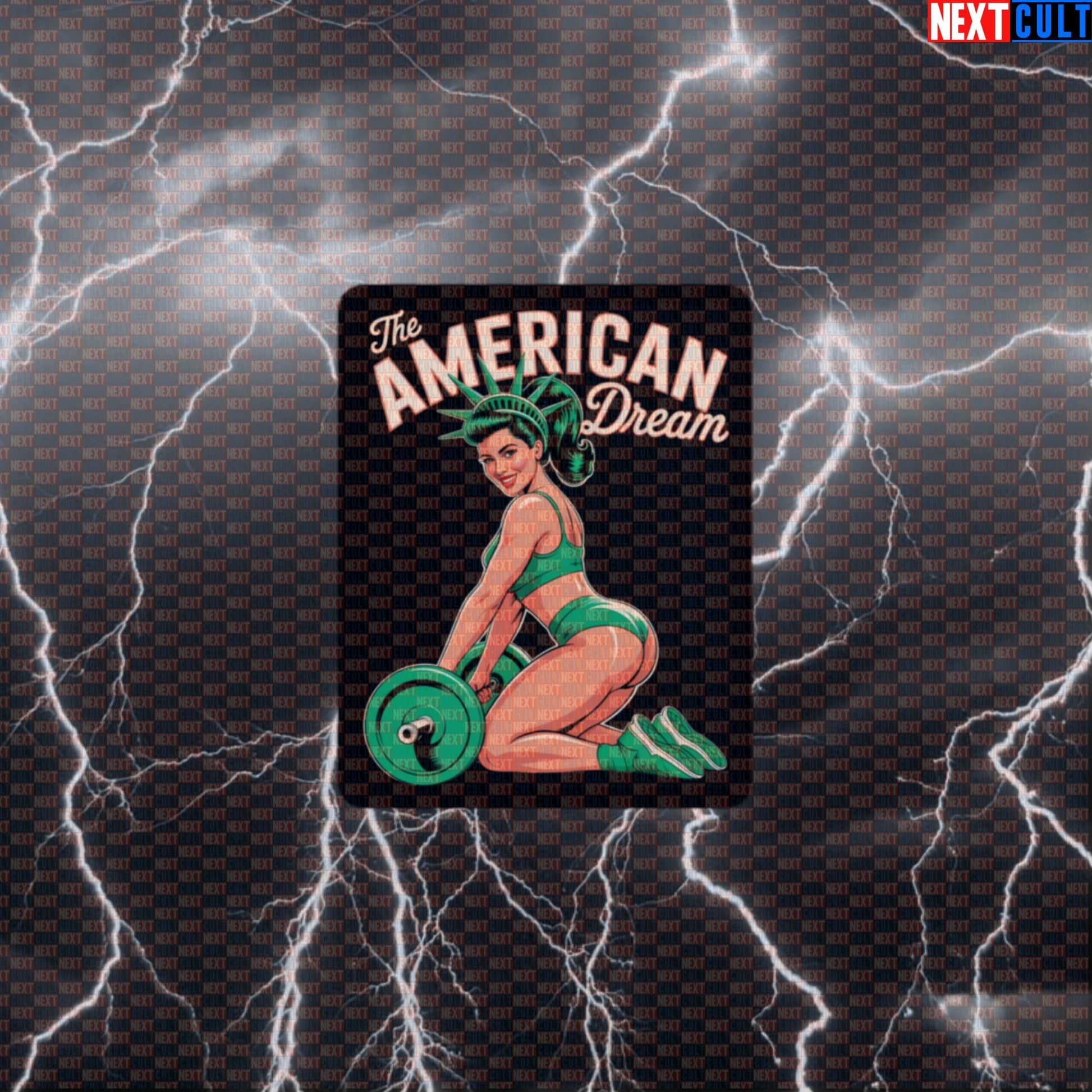 American Dream Lady Funny Gym Sticker - 4th of July Patriotic Statue of Liberty Workout Decal Default Title 4th of July Fitness Gym Leg Day Statue of Liberty Workout Next Cult Brand