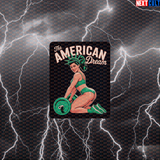 American Dream Lady Funny Gym Sticker - 4th of July Patriotic Statue of Liberty Workout Decal Default Title 4th of July Fitness Gym Leg Day Statue of Liberty Workout Next Cult Brand
