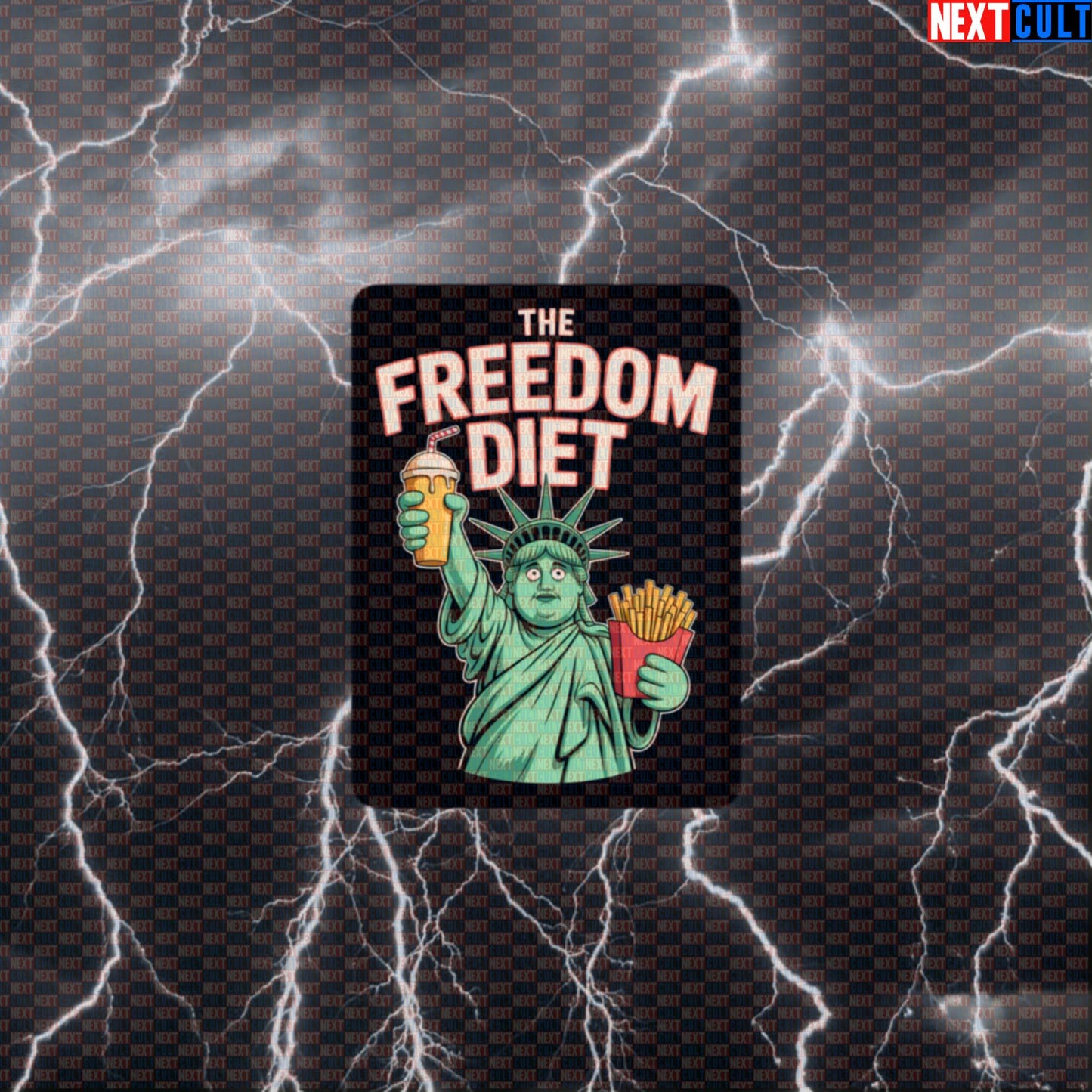 Funny Patriotic Gym Sticker - Fat Statue of Liberty Freedom Diet Decal For Gym & Water Bottle Default Title 4th of July Fast Food Fitness Gym Statue of Liberty Workout Next Cult Brand