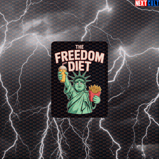 Funny Patriotic Gym Sticker - Fat Statue of Liberty Freedom Diet Decal For Gym & Water Bottle Default Title 4th of July Fast Food Fitness Gym Statue of Liberty Workout Next Cult Brand