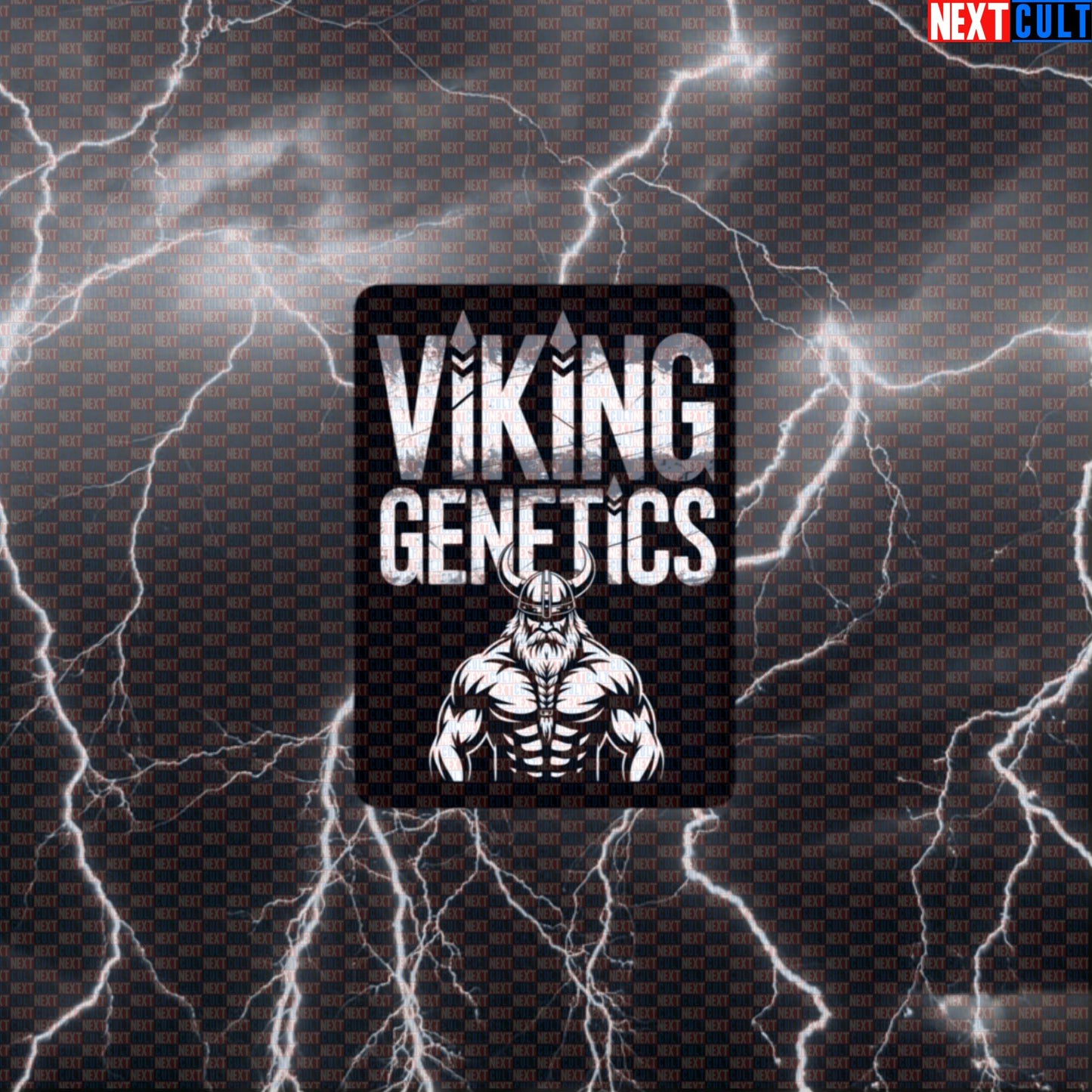 Viking Genetics Funny Gym Sticker - Norse Fitness Meme Decal for Water Bottles & Gym Gear Default Title Bodybuilding Fitness Gym Vikings Workout Next Cult Brand