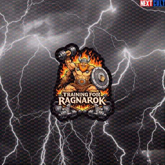 Training for Ragnarok Gym Sticker | Funny Viking Workout & Lifting Decal Default Title Bodybuilding Fitness Gym Vikings Workout Next Cult Brand