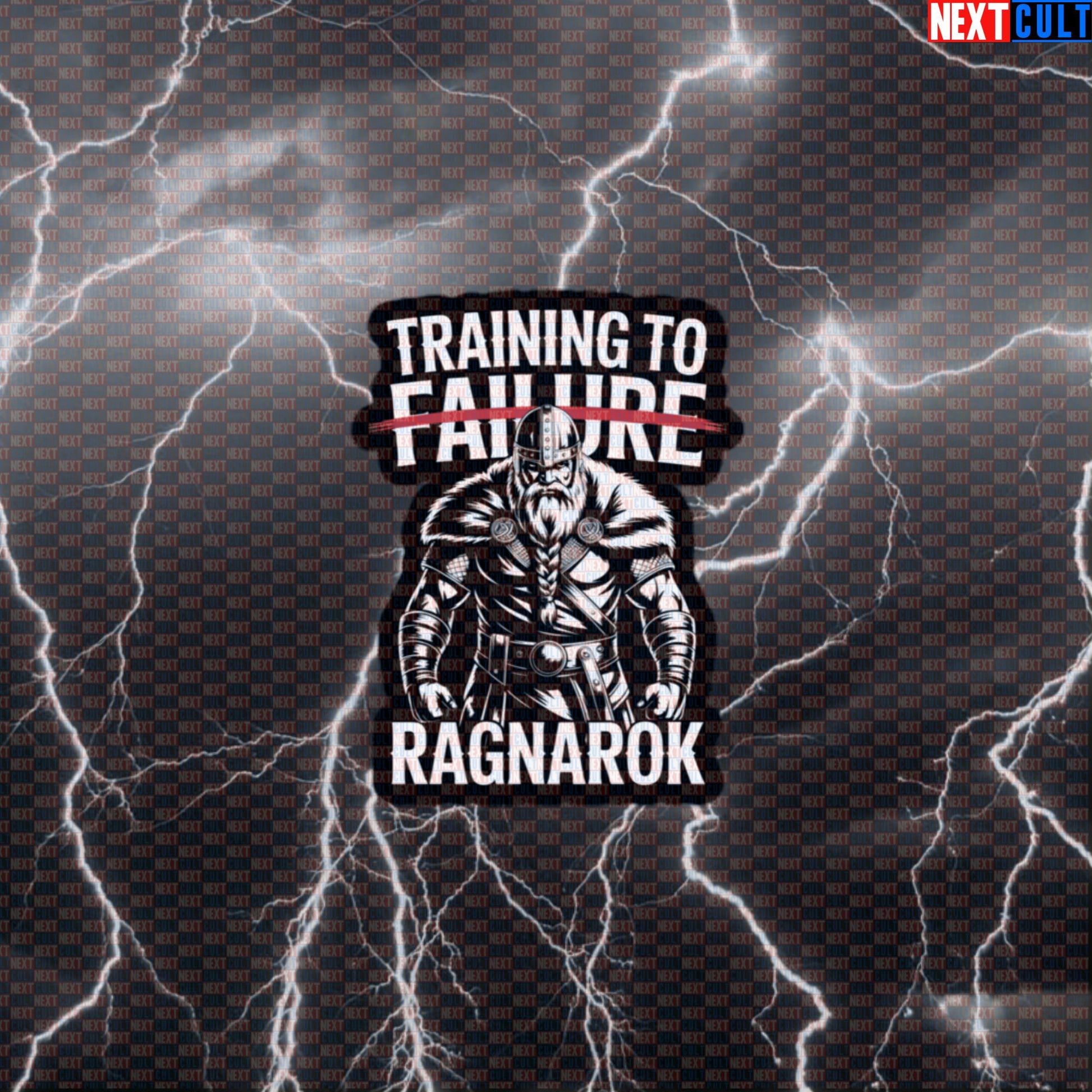 Funny Viking Gym Sticker - Training To Ragnarok Workout Decal for Water Bottles & Gym Gear Default Title Bodybuilding Fitness Gym Vikings Workout Next Cult Brand